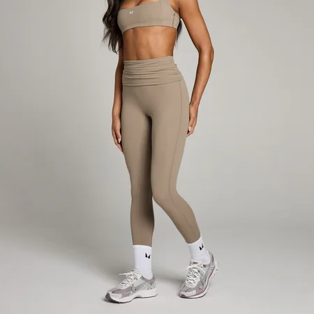 Leggings con vita ripiegata MP Studio da donna - Tortora chiaro