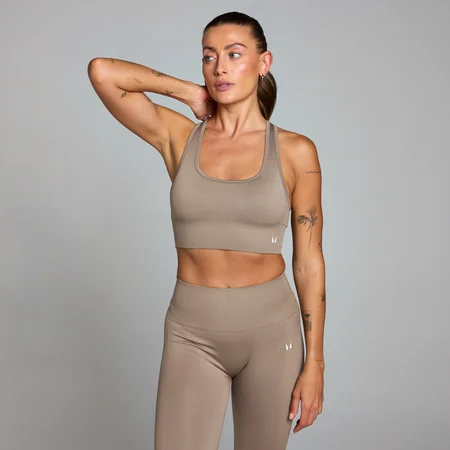 Reggiseno sportivo senza cuciture MP Shape - Tortora chiaro