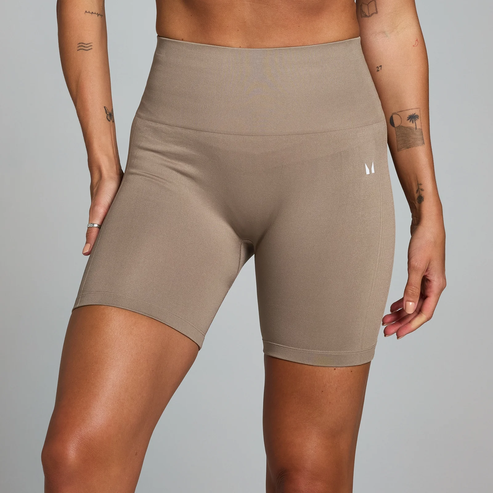 Pantaloncini ciclista senza cuciture MP Shape da donna - Tortora chiaro - XS Immagine 1
