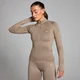 Giacca senza cuciture con cerniera integrale MP Shape da donna - Tortora chiaro