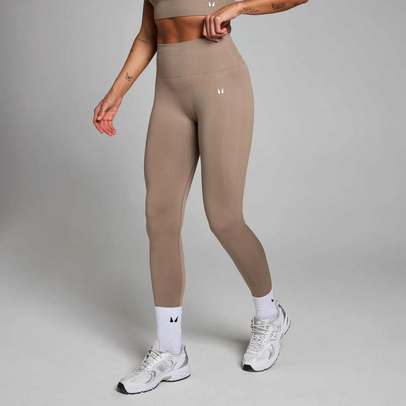 Leggings senza cuciture MP Shape da donna - Tortora chiaro - XXL Immagine 1