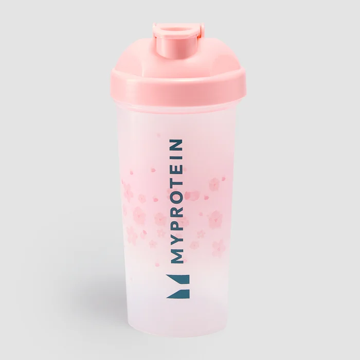 Shaker di plastica con fiori di ciliegio Myprotein - Rosa