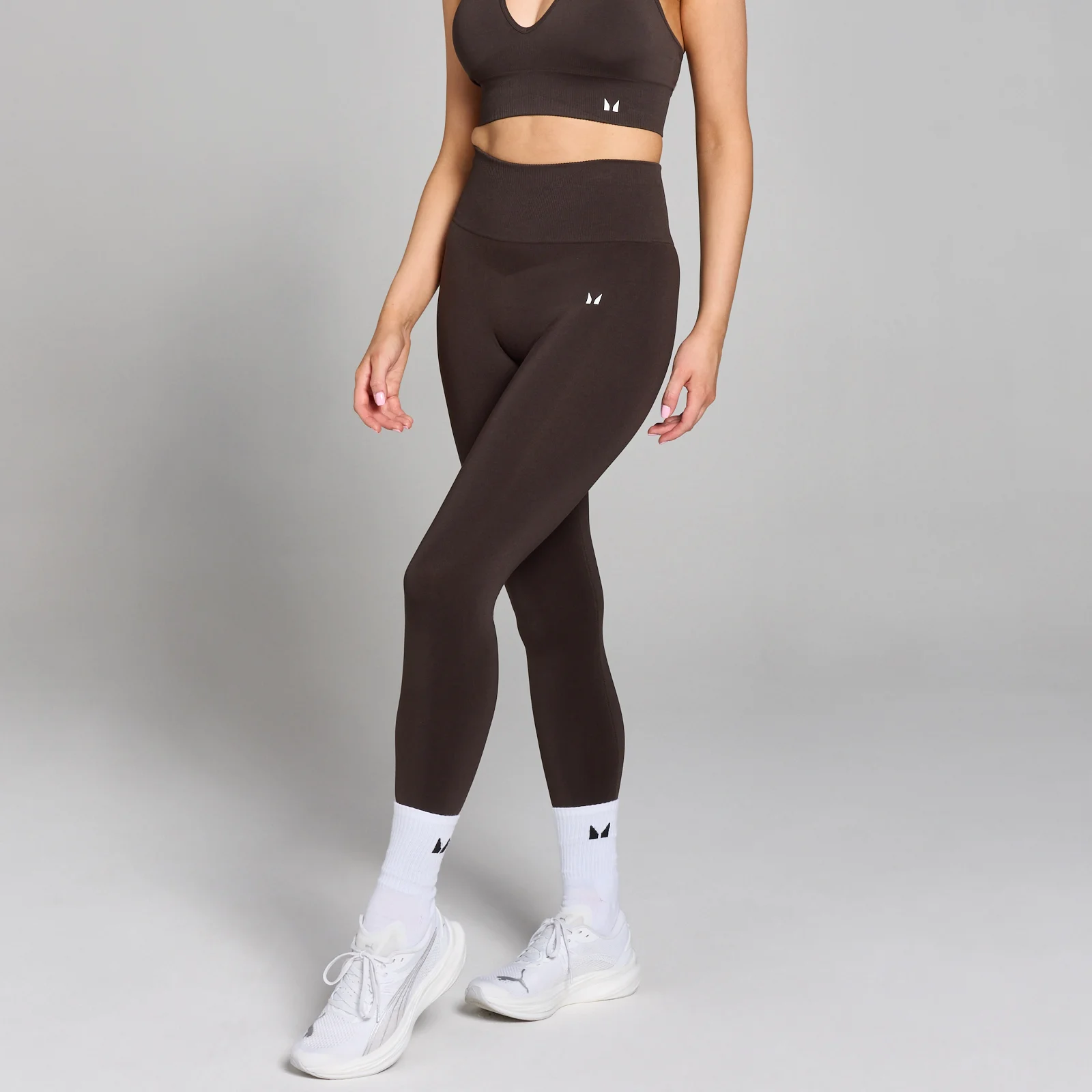 Leggings senza cuciture con scrunch MP Tempo da donna - Cioccolato - S Immagine 1