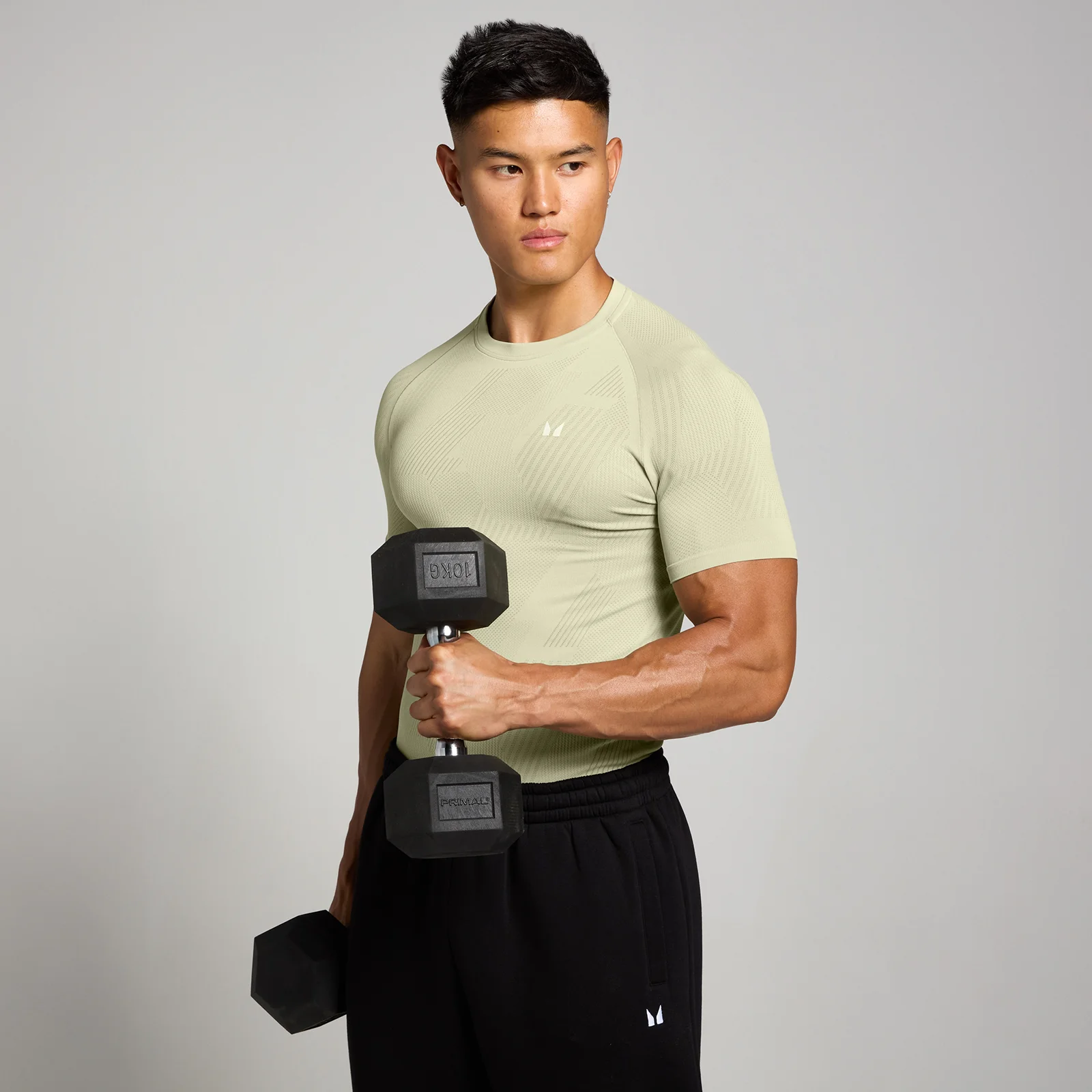 Maglia senza cuciture con grafica Pillar MP Tempo da uomo - Verde salvia - XL Immagine 1