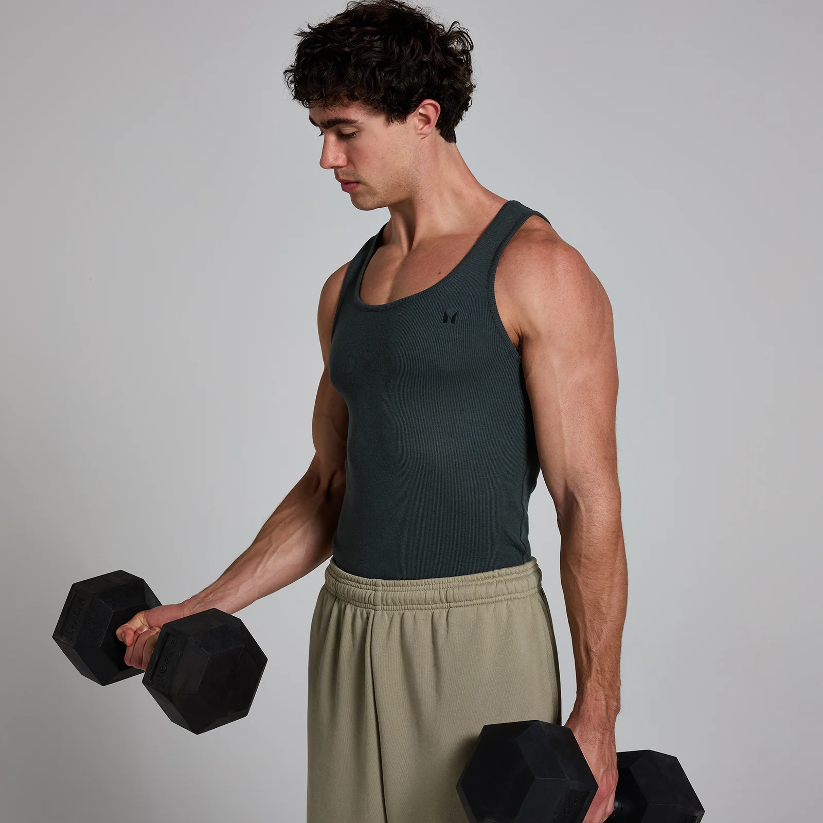 MP Men's Lift Ribbed Muscle Fit Tank - Washed Black - XS Immagine 1
