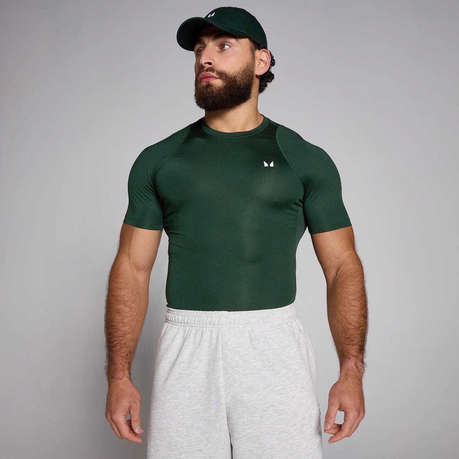 T-shirt sportiva aderente a maniche corte MP da uomo - Smeraldo scuro - XS Immagine 1