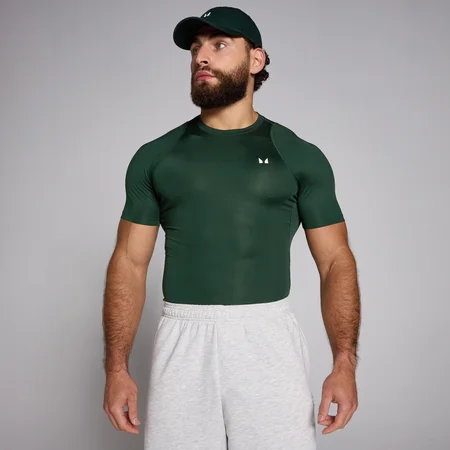 T-shirt sportiva aderente a maniche corte MP da uomo - Smeraldo scuro