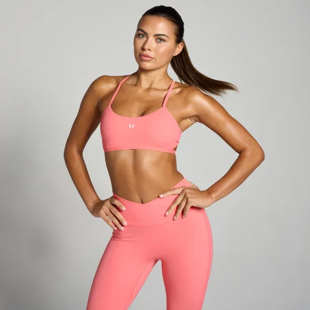 Reggiseno sportivo con spalline sulla schiena MP Tempo - Rosso corallo