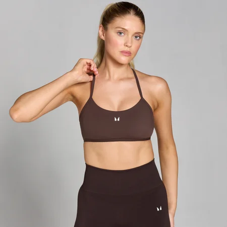Reggiseno sportivo con spalline sulla schiena MP Tempo - Cioccolato