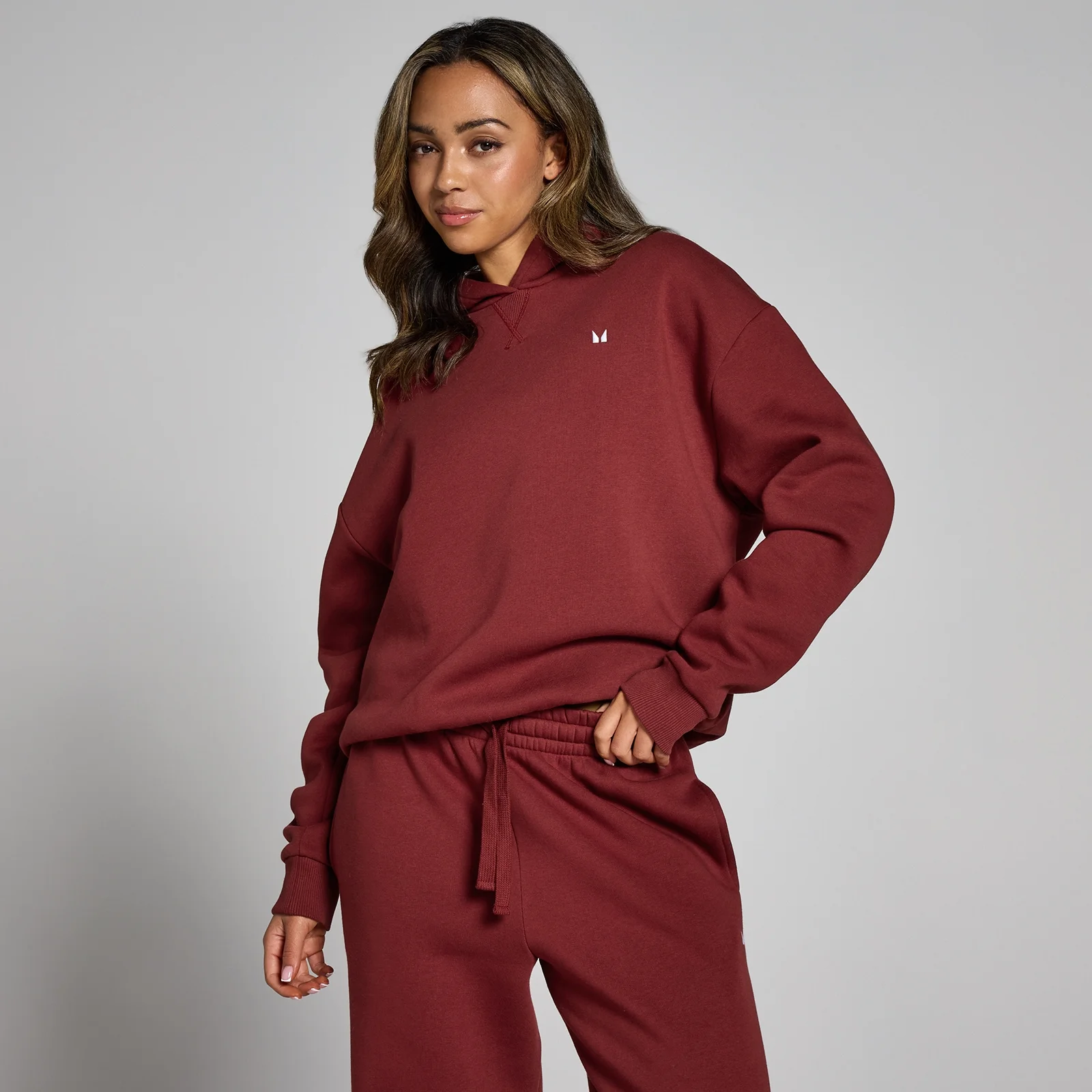 Felpa oversize con cappuccio MP Basics da donna - Ciliegia - M Immagine 1