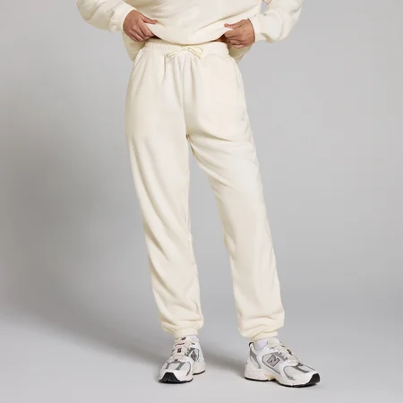Pantaloni da jogging in pile MP da donna - Crema chiaro