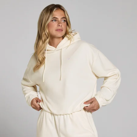 Felpa con cappuccio in pile MP da donna - Crema chiaro