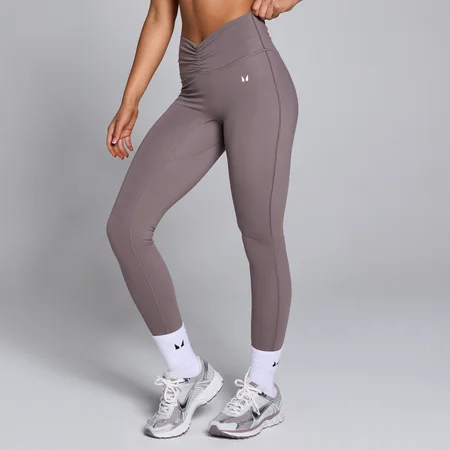 Leggings con arricciatura frontale MP Tempo da donna - Caffè