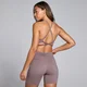 Reggiseno sportivo con spalline incrociate MP Tempo da donna - Caffè