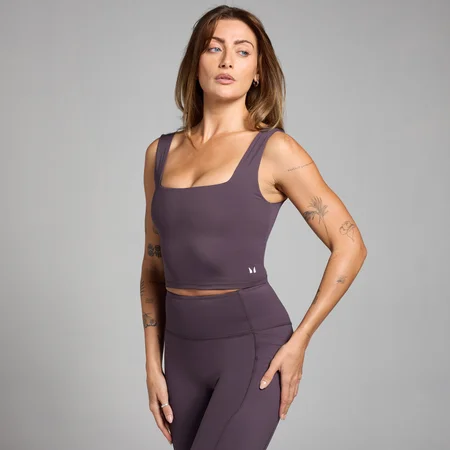 Canotta con scollo quadrato MP Active da donna - Viola scuro