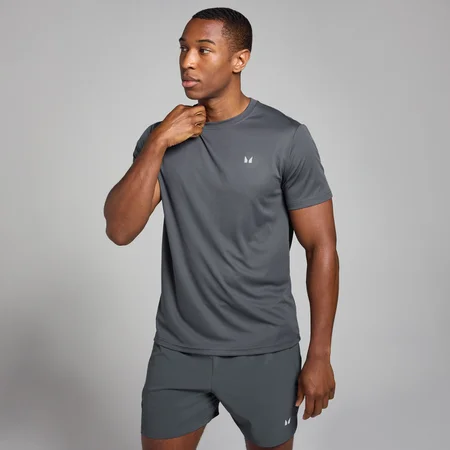 T-shirt sportiva con trama a griglia MP Active da uomo - Grigio scuro