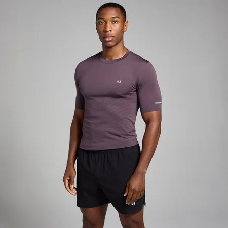 T-shirt senza cuciture con stampa MP Active da uomo - Viola scuro