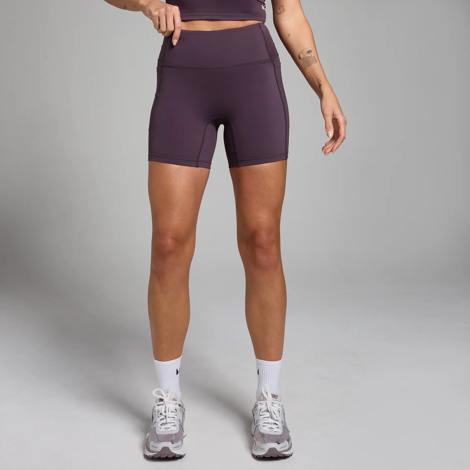 Pantaloncini ciclista con tasca MP Active da donna - Viola scuro - XS Immagine 1