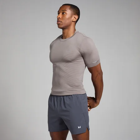 T-shirt senza cuciture con stampa MP Active da uomo - Grigio freddo