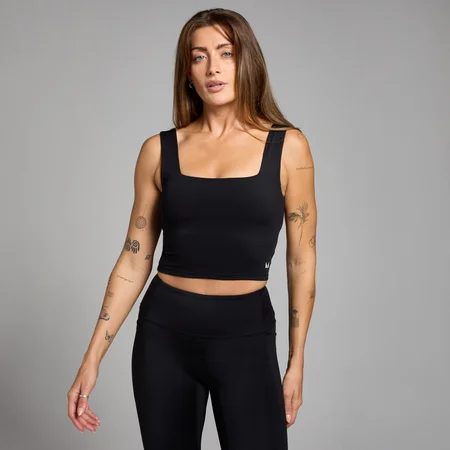 Canotta con scollo quadrato MP Active da donna - Nera
