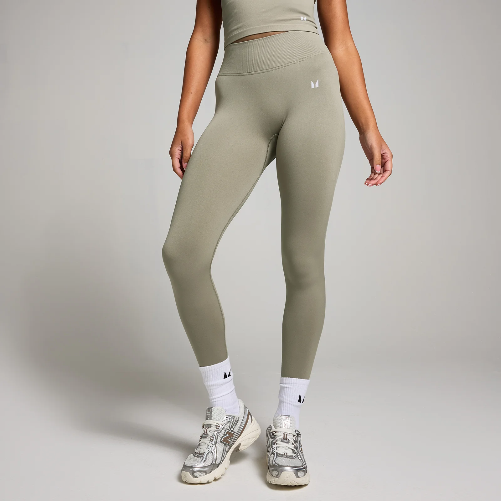 Leggings invisibili senza cuciture con scrunch MP Tempo da donna - Salvia scuro - S Immagine 1