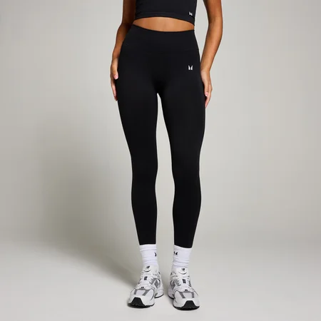 Leggings invisibili senza cuciture con scrunch MP Tempo da donna - Nero
