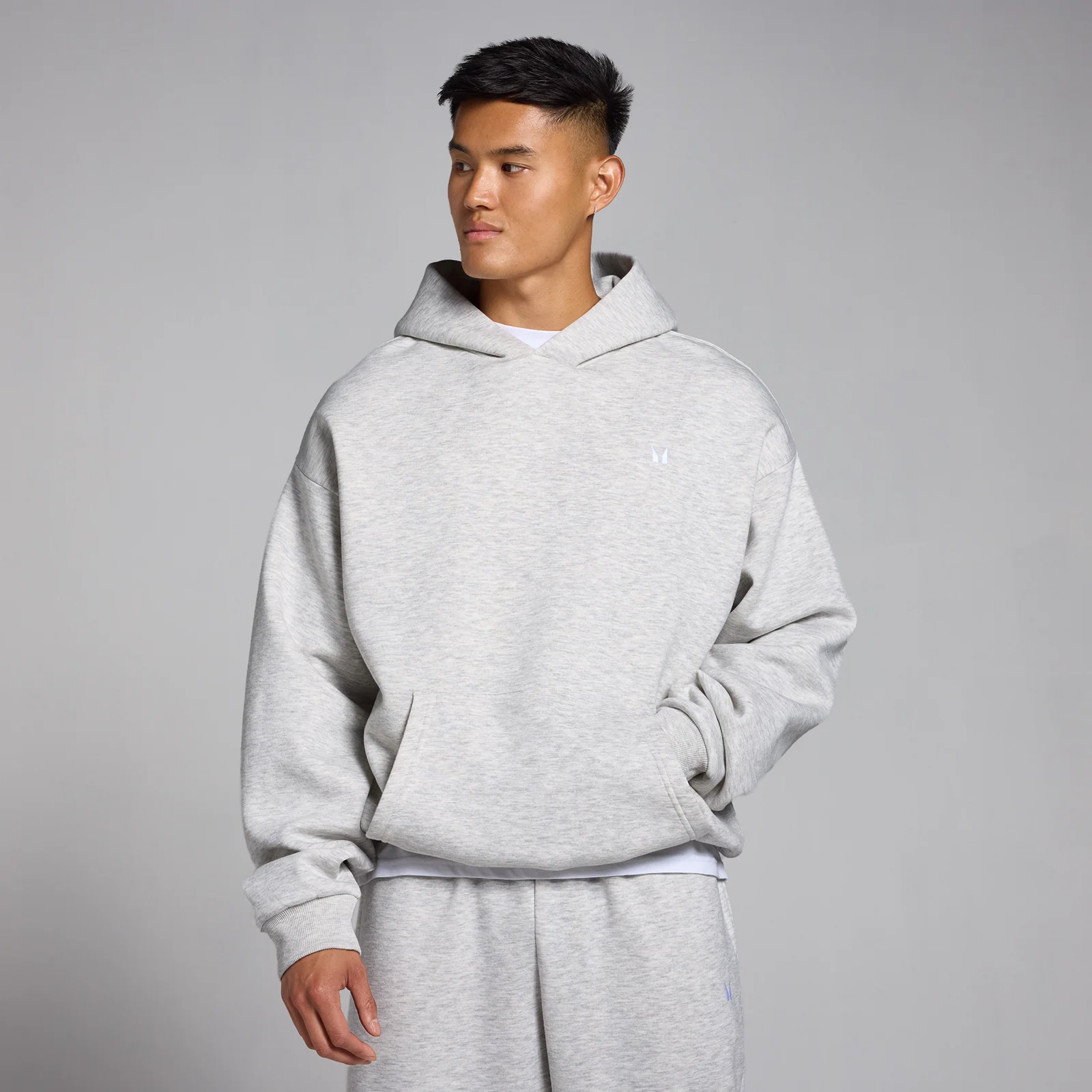 Felpa oversize con cappuccio MP Rest Day da uomo - Grigio chiaro mélange - L Immagine 1