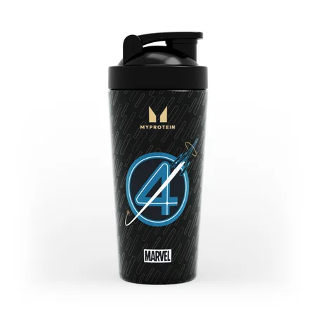 Shaker in metallo Fantastici Quattro Myprotein - Nero