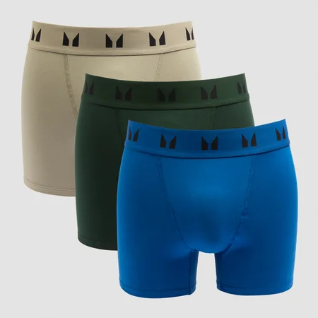 Boxer da uomo MP (confezione da 3) - Smeraldo scuro / Salvia scuro / Azzurro intenso