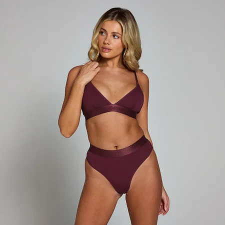 Bralette con scollo a V da donna MP - Rosso mora