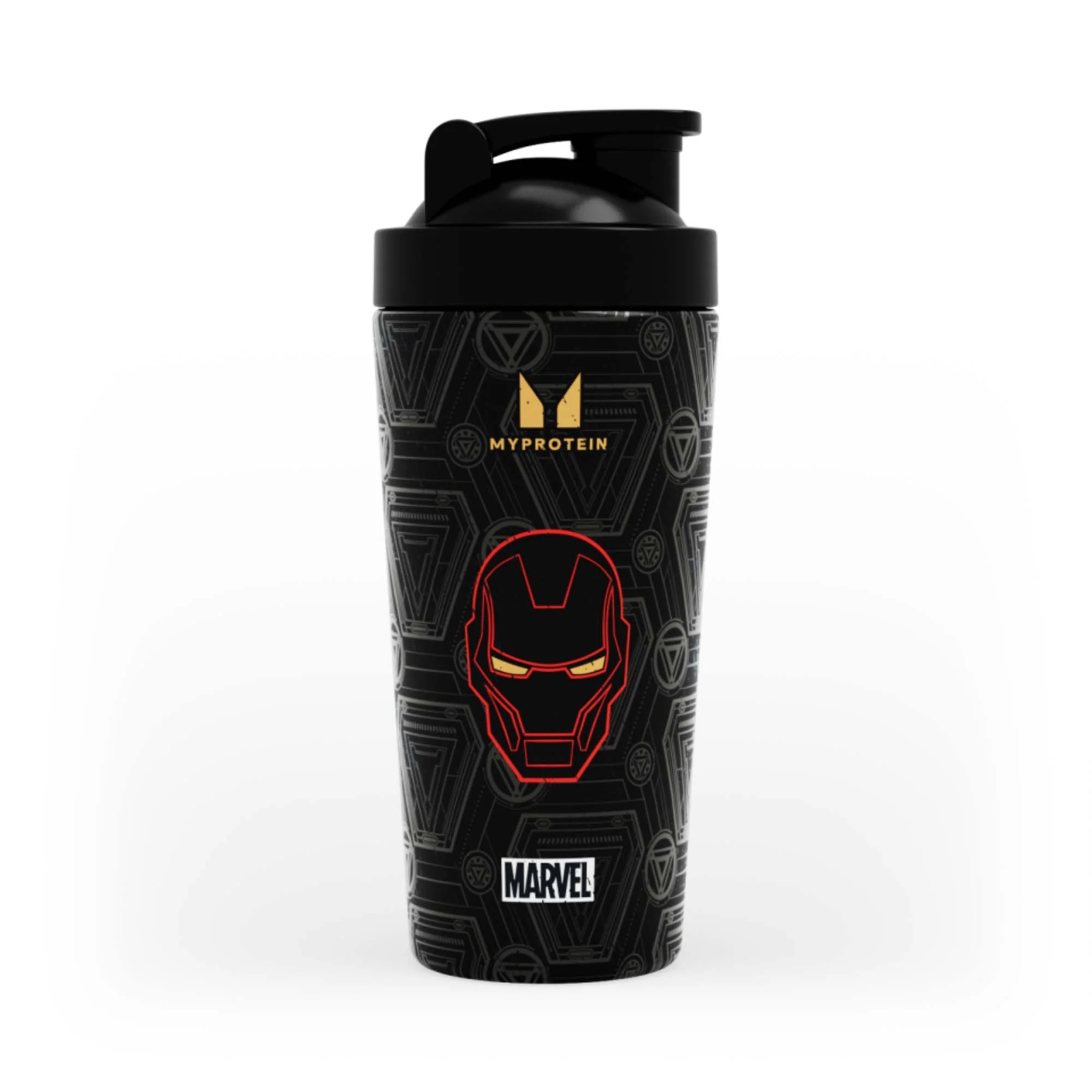 Shaker in metallo riciclato Iron Man Myprotein - Nero Immagine 1