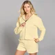 Felpa con cappuccio e cerniera MP Basics da donna - Limone