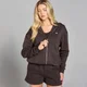 Felpa con cappuccio e cerniera MP Basics da donna - Cioccolato