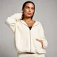 Felpa con cappuccio e cerniera MP Basics da donna - Crema chiaro