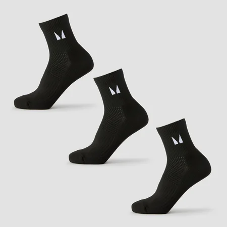 Calzini alla caviglia MP Running (confezione da 3) - Nero