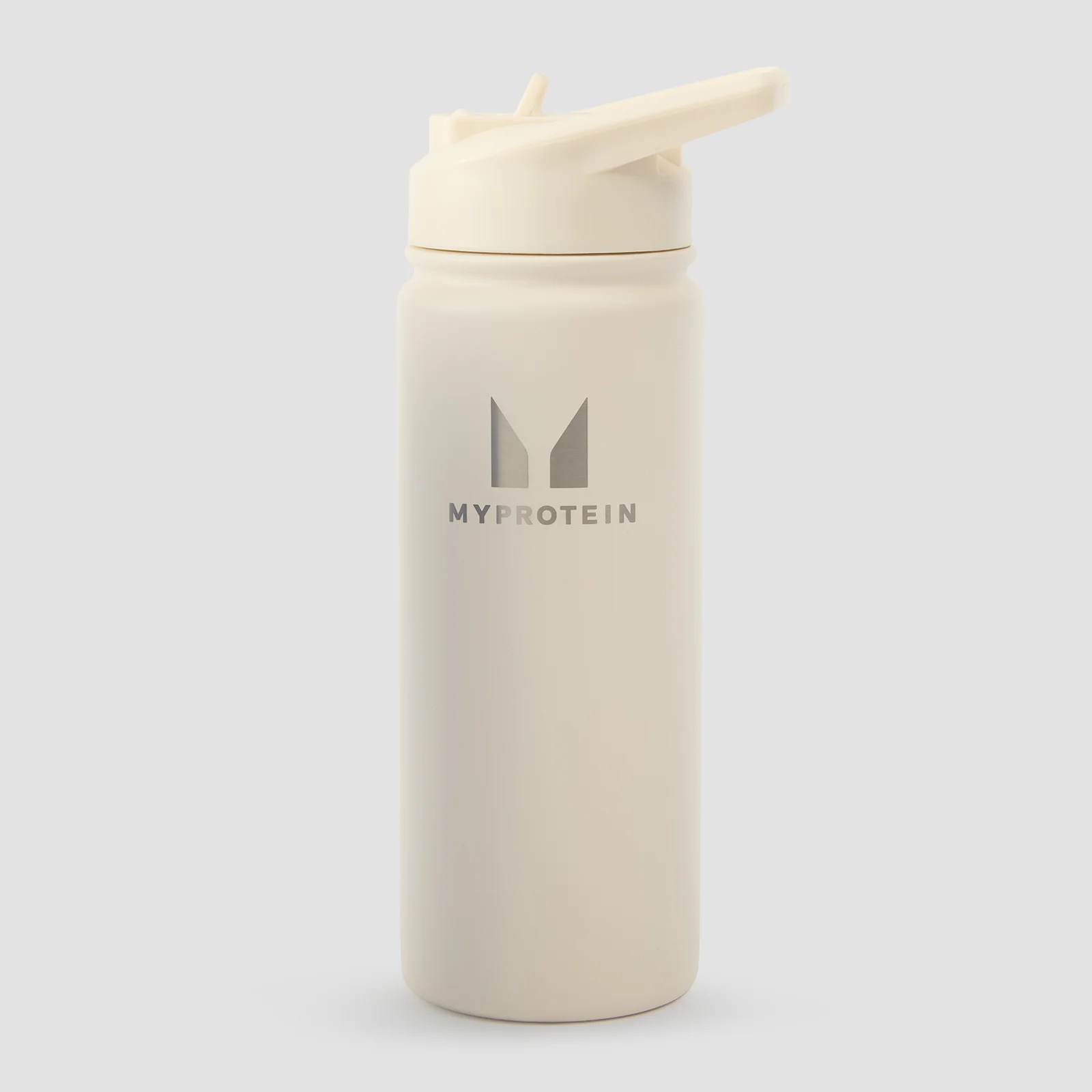 Borraccia in metallo riciclato con cannuccia a scatto Myprotein da 500 ml - Crema Immagine 1