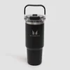Bottiglia in metallo riciclato Myprotein con manico superiore e cannuccia 900ml - Nero