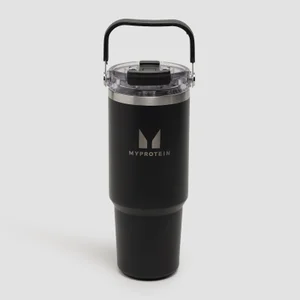 Bottiglia in metallo riciclato Myprotein con manico superiore e cannuccia 900ml - Nero - Colour Black