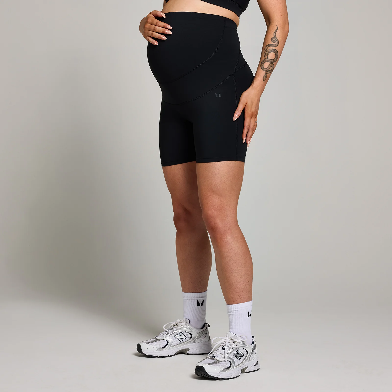 Pantaloncini ciclista a vita molto alta MP Maternity da donna - Nero - S Immagine 1