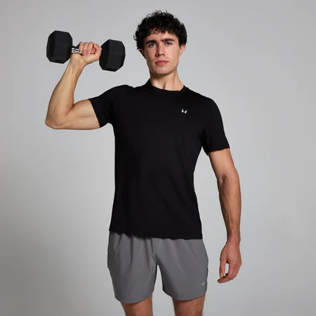 T-shirt sportiva con trama a griglia MP Active da uomo - Nero