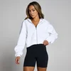 Felpa crop con cappuccio e cerniera integrale MP Basics da donna - Bianco