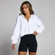 Felpa crop con cappuccio e cerniera integrale MP Basics da donna - Bianco
