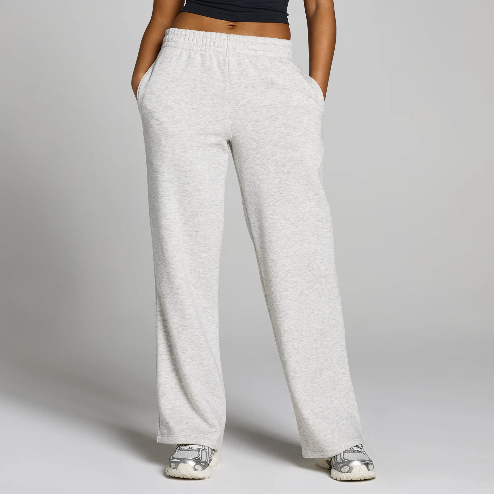 Joggers a gamba dritta MP donna basics - Grigio melange chiaro - XS Immagine 1