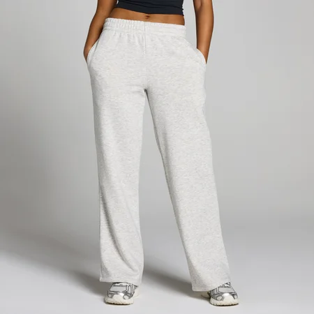 Joggers a gamba dritta MP donna basics - Grigio melange chiaro