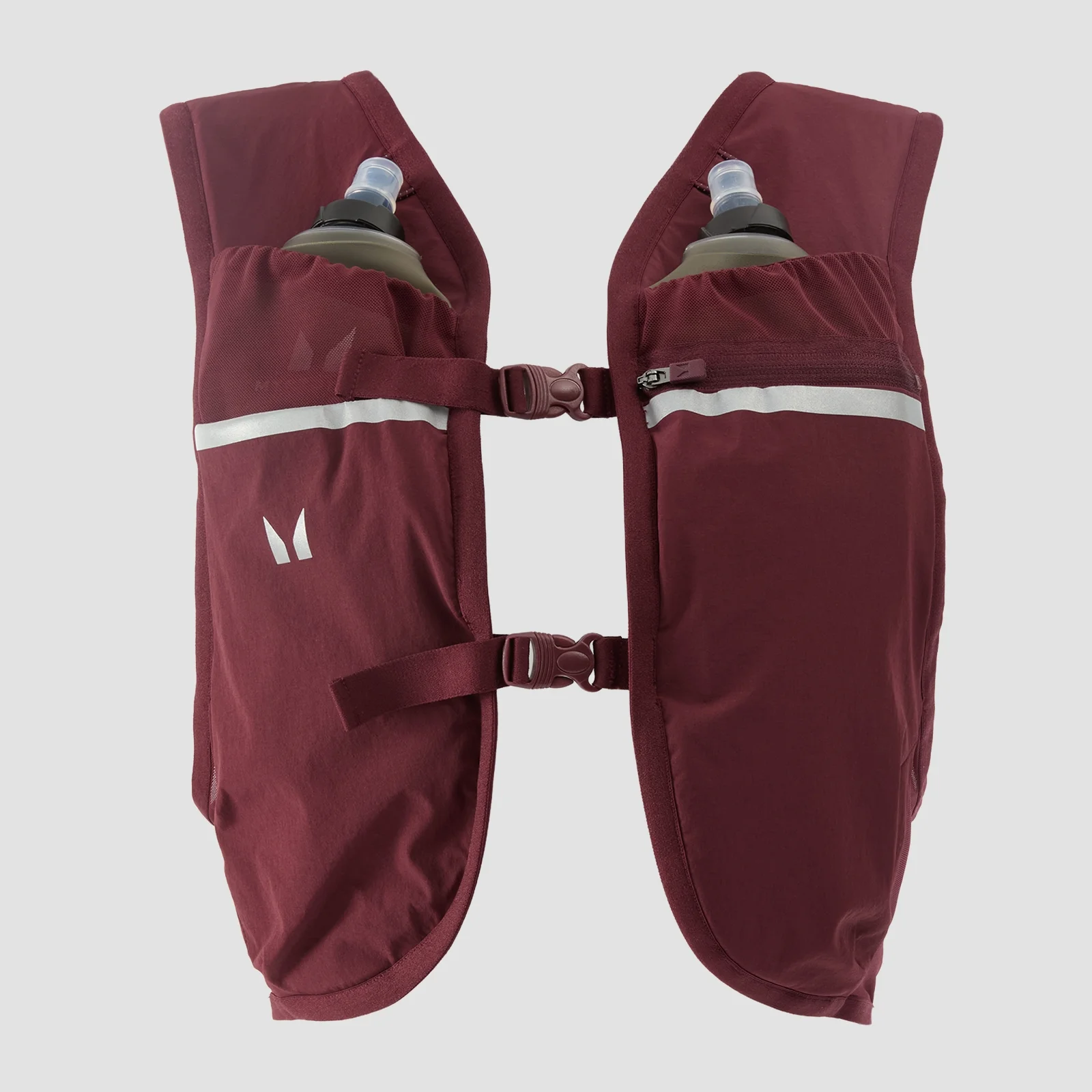 Set di Gilet con sistema d'idratazione MP Velocity Ultra e 2 borracce morbide sportive - rosso mora - S Immagine 1