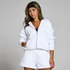 Felpa con cappuccio e cerniera integrale MP Basics da donna - Bianco