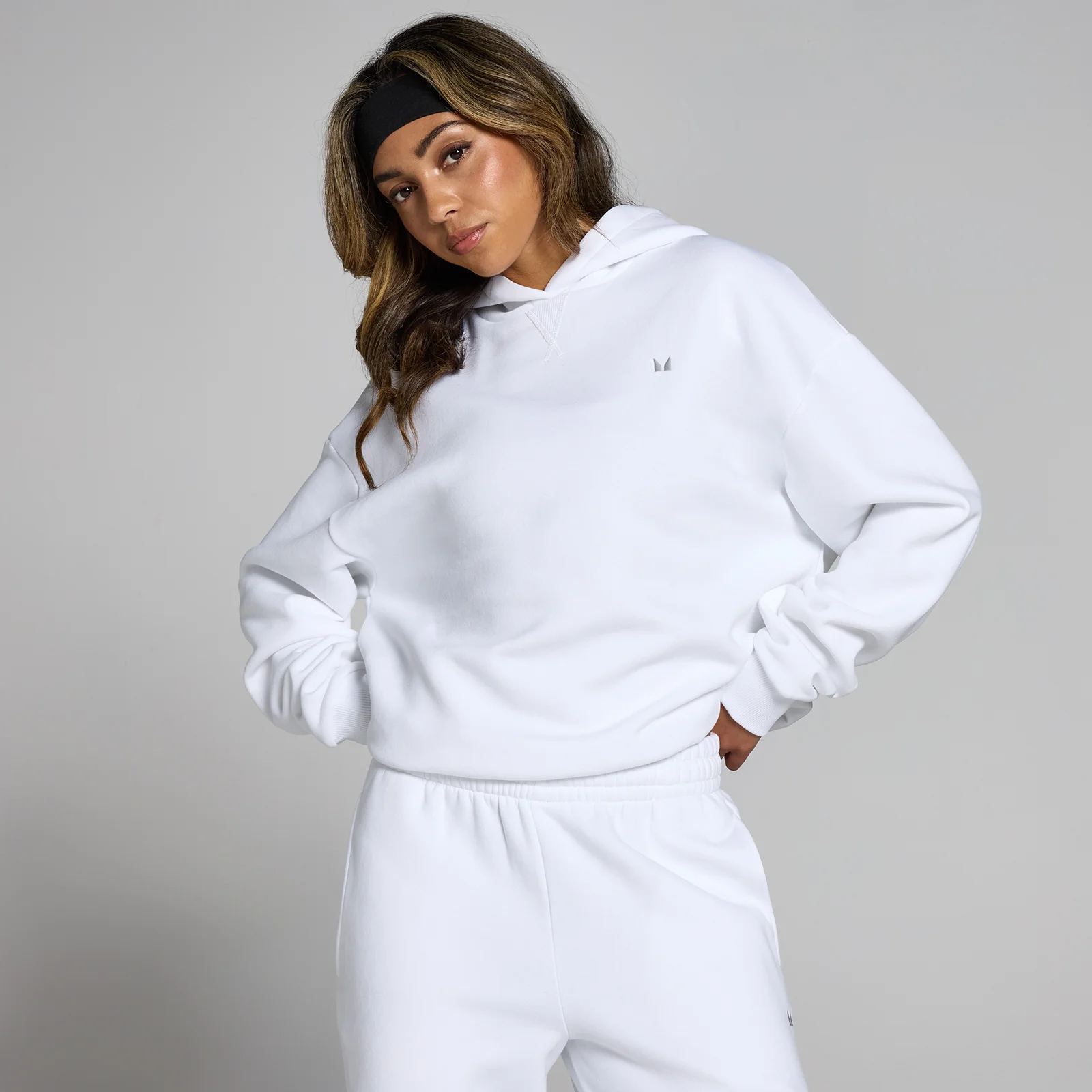 Felpa oversize con cappuccio MP Basics da donna - Bianco - XXS Immagine 1