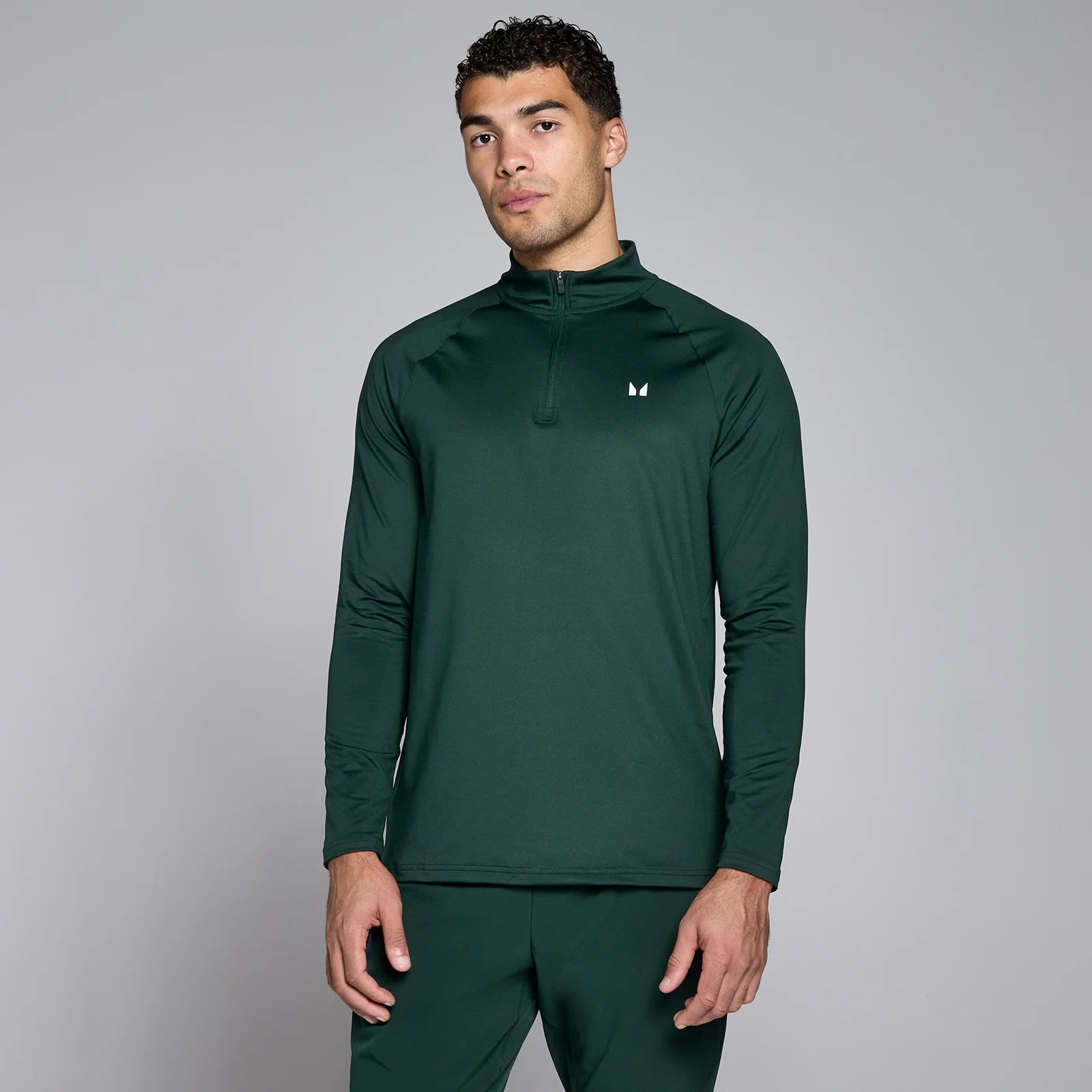 Maglia sportiva con cerniera a 1/4 MP da uomo - Smeraldo scuro - M Immagine 1