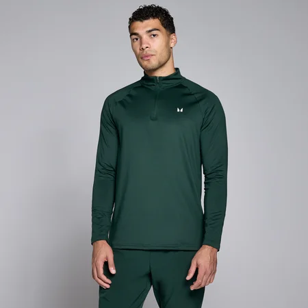 Maglia sportiva con cerniera a 1/4 MP da uomo - Smeraldo scuro