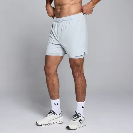 Pantaloncini sportivi 2 in 1 da 13 cm MP da uomo - Blu pallido